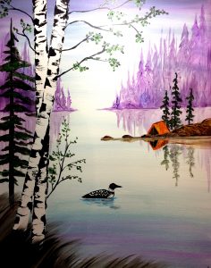 Painting at the Water Street Inn: Loon Lake