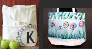 Painting with, or for, mom - Canvas Bags perfect for Mother's Day!