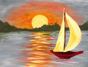 Painting on the St Croix - Twilight Sailing