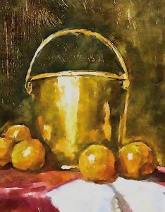 Painting Gold and Orange with Watercolor